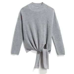 Gray front tie pull over sweater!